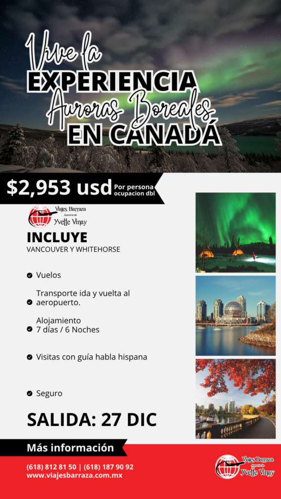 AURORAS BOREALES FIN DE AÑO EN CANADÁ