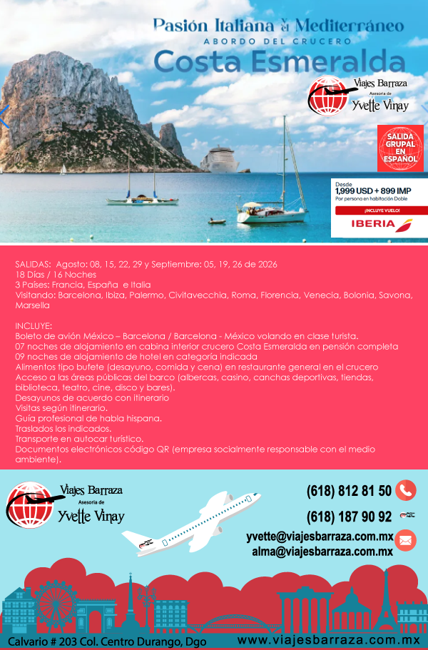 PASION ITALIANA A BORDO DEL CRUCERO COSTA ESMERALDA