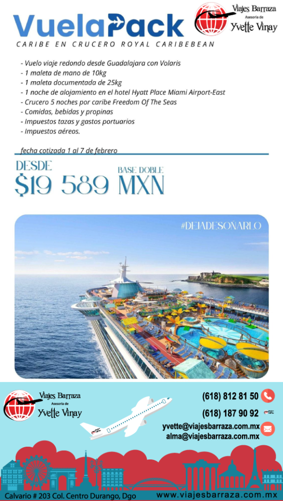 CRUCERO POR EL CARIBE CON VUELO INCLUIDO