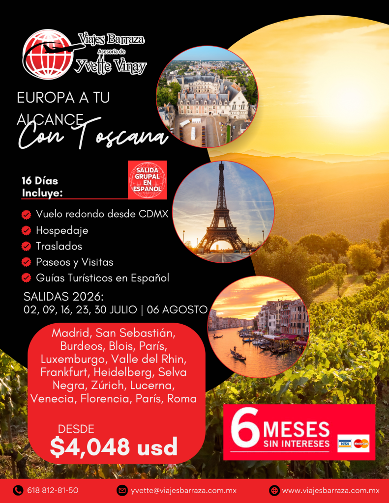 EUROPA CON TOSCANA 6 MESES SIN INTERESES