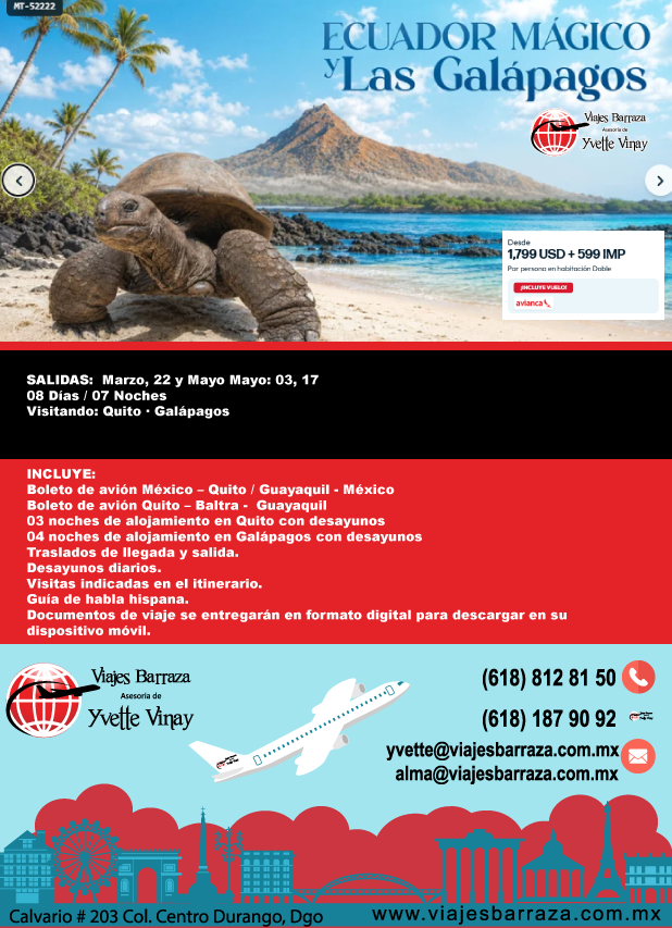 ECUADOR MÁGICO Y LAS GALÁPAGOS