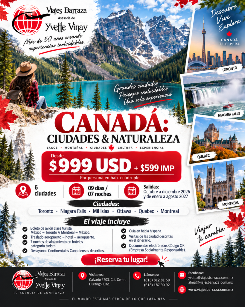 CANADÁ CIUDADES Y NATURALEZA