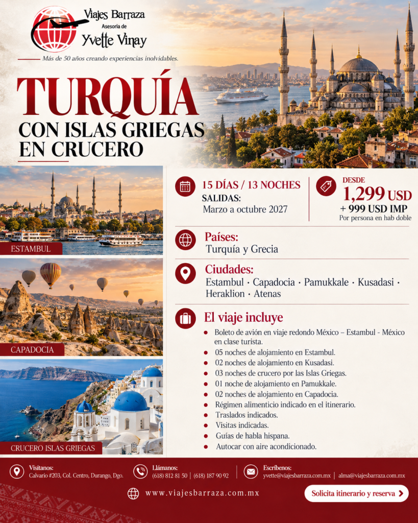 ESCAPADA TURQUIA CON ISLAS GRIEGAS (CRUCERO INCLUIDO)